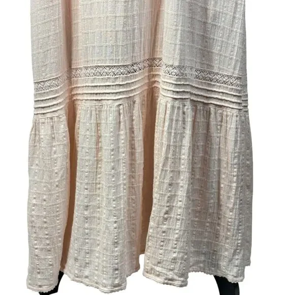 Aerie X-Large Maxi Dress V-Neck Lined Adjustable Spaghetti Straps Textured Pink - Picture 3 of 11